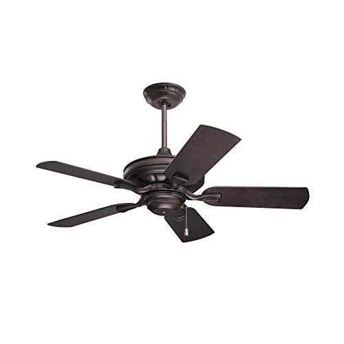 kathy ireland HOME Veranda Traditional Ceiling Fan, 42 Inch | Indoor/Outdoor with Weather-Resistant Blades | Semi Flush Mount with 4.5-Inch Downrod | Light Kit Adaptable, Oil Rubbed Bronze