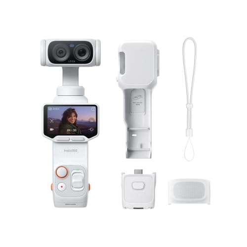 Image of Insta360 Luna Ultra Standard Bundle (Stellar White) | 8K Pocket Gimbal Camera with Dual Leica Lenses, 1 inch CMOS Sensor, 12x Zoom, Detachable OLED Touchscreen & AI Tracking