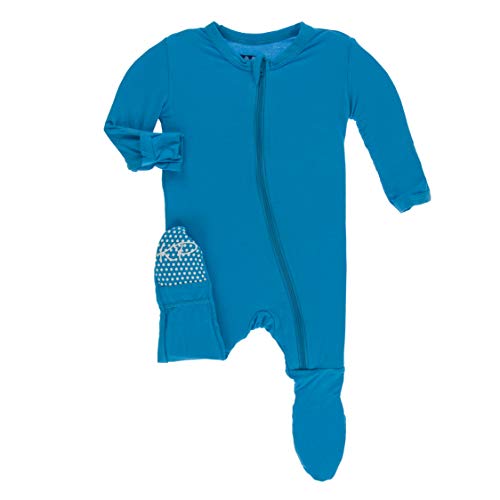Image of KicKee Pants Print Footie with Zipper, Fitting Long Sleeve Pajama Baby Bodysuit, Ultra Soft Everyday One Piece Loungewear