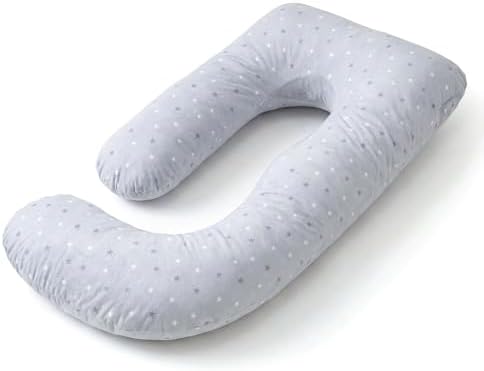 COSYLAND XXL Schwangerschaftskissen U-Form, Seitenschläferkissen & Stillkissen, Ganzkörperkissen, 100% Baumwolle-Bezug, zur Rückenentlastung, 155x60cm