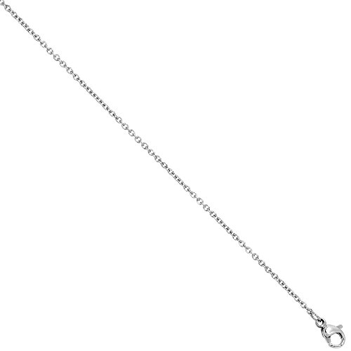 Surgical Steel Cable Chain Necklace 1.55Mm Very Thin, 18 Inch #TOP6