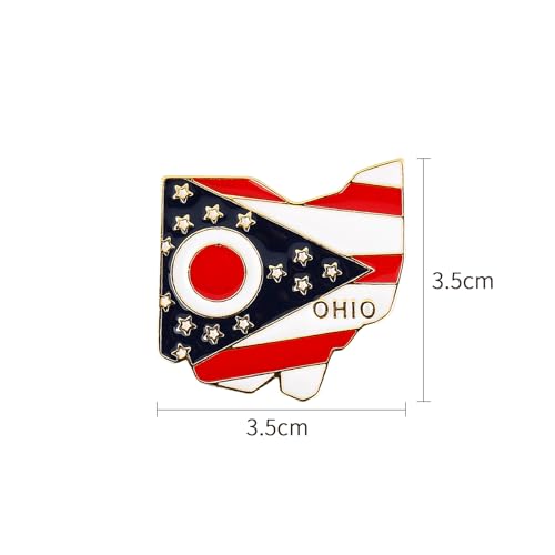 Image of State Shaped Map Lapel Metal Pin Enamel Brooch Keepsake Beautifully Designed for Backpack Hat