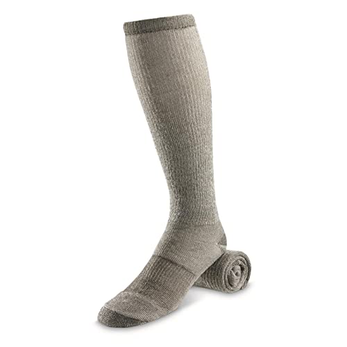 16" Mens Socks Merino Wool Blend, Moisture Wicking, Long, Calf, Mid-High Crew Socks, 6 Pairs2