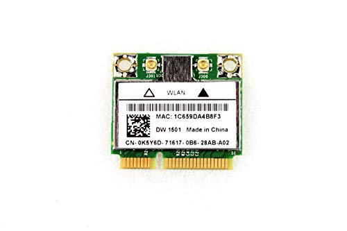 Wireless 1501 Draft N Wireless WiFi 802.11 a/b/g/n Half-Height Mini-PCI Express Card K5Y6D CN-0K5Y6D by EbidDealz miniatura 2