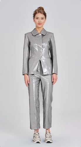 Fantus Grey, Black, Red, and Tan Blazer Coat Genuine Leather Jacket for Women Coat Style Slim Fit2