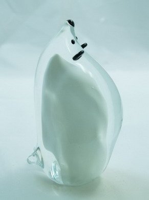 Tripact Inc M Design Art Handcraft White Mouse Animal Handmade Art Glass Paperweight #TOP19