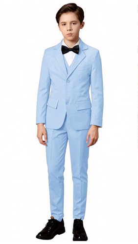 Image of Toddler Suits Slim Fit Suit for Boys,Formal Tuxedo Ring Bearer Outfit Kids Dress Clothes for Wedding,Adjustable Waist