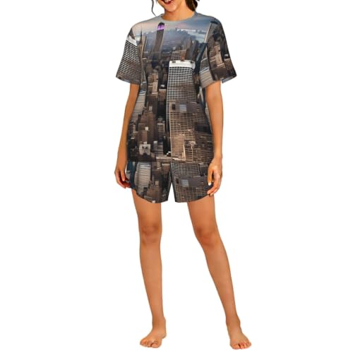 Pyjama court femme respirant vêtement de nuit léger et anti-chaleur