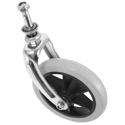 KOCKSHION 車椅子用交換前輪 ベアリング付き 6インチ 幅広ホイール スチールチューブとゴム素材製 車椅子キャスター用アクセサリー