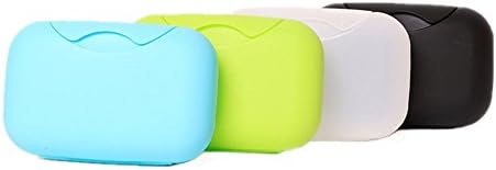 Inovat 4 Pcs Plastic Soap Case Holder Container Box Home Outdoor Hiking Camping Travel Black & Clear & Lime Green & Blue