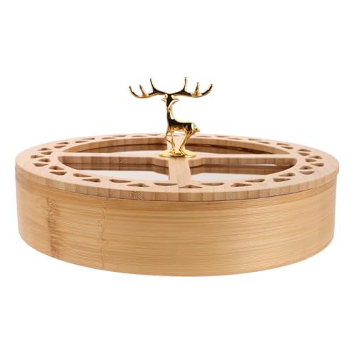 SHOWERORO スナックボックス割 密閉蓋付き丸形果実トレイ ナッツ乾果収納容器 多機能菓子皿 家用パーティー 祭典向け