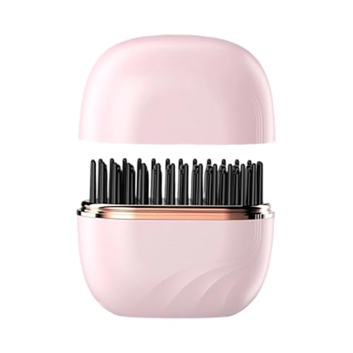 Cepillo alisador de cabello portátil y rápido rosa miniatura 5