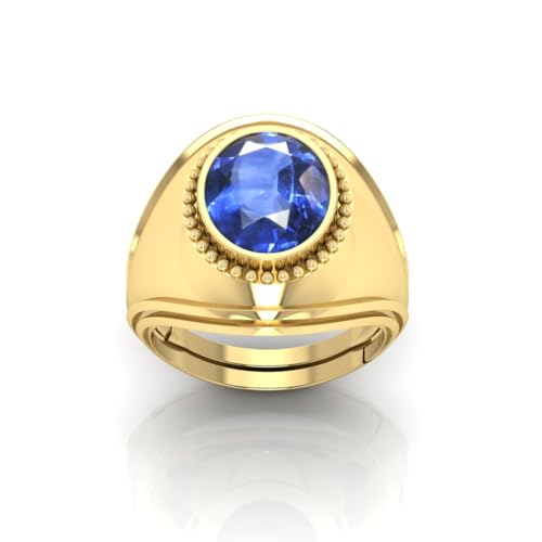 Bague saphir plaquée or 22 carats pour homme et femme de style précieux