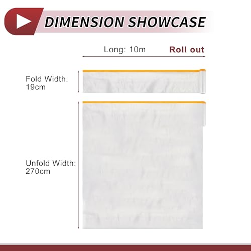 Image of 1 Pcs for Wall Covering Frames Cars Auto Body Paint Supplies Pre-Taped Masking Film Plastic Cover 1000x270cm / 32.81ftx106.30 inch White Orange PE Film
