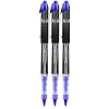 Vision Elite Rollerball Pens, Micro Point (0.5mm), Blue Ink, 3 count, Bundle with Plastic Reusable Pouch