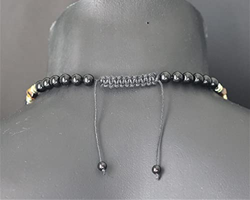 Cross Necklace Men's Natural Tiger Eye Black Onyx Beaded Protection Long Adjustable Healing Gemstone Macrame Necklace Gift For Him Unisex #TOP6