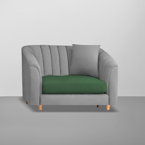 Image of Casaliving Doraldo 1 Seater Sofa Set for Living Room (Green Grey Colour) Premium Fabric Sofa