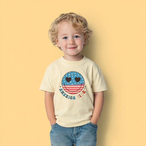 Image of Boys Constitution Day 250 Anniversary USA Shirt Independence Shirt 3-8T | for Kids Boys Girls Toddlers 3T-8T, 4th of July Dinos Flag Patriotic Tee, Independence Day