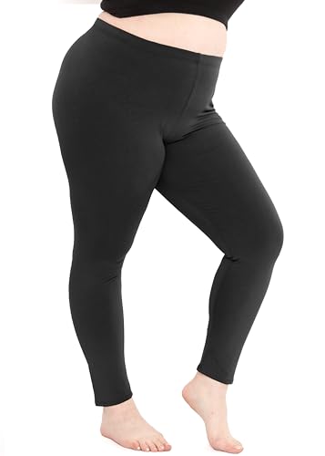 stretch is comfort women39s plus size knee amp full length cotton leggings  x-large - 7x