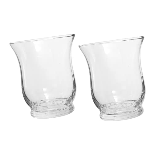 MAGICLULU 2pezzi Portacandele Fai Da Te in Vetro Trasparente Contenitori Decorativi Per Candele Profumate Portacandele Per Casa e Feste Semplici Tazze Per Candele Vuote