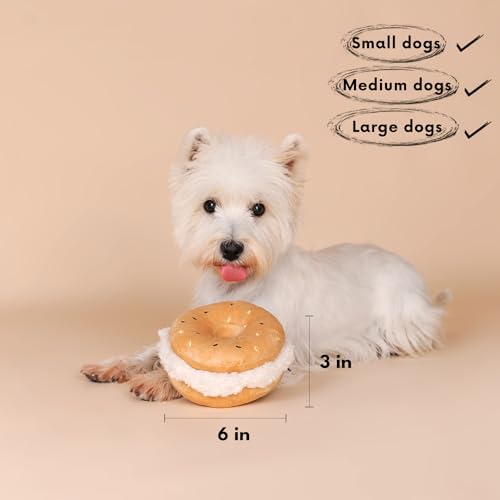CHEWFFON Hund Plüsch Quietschspielzeug Interaktives Bagel Form Welpen Schnüffelspielzeug Niedlich Hund Puzzle Anreicherung Spielzeug Leckerli Puzzle für Kleine und Mittlere Hunde