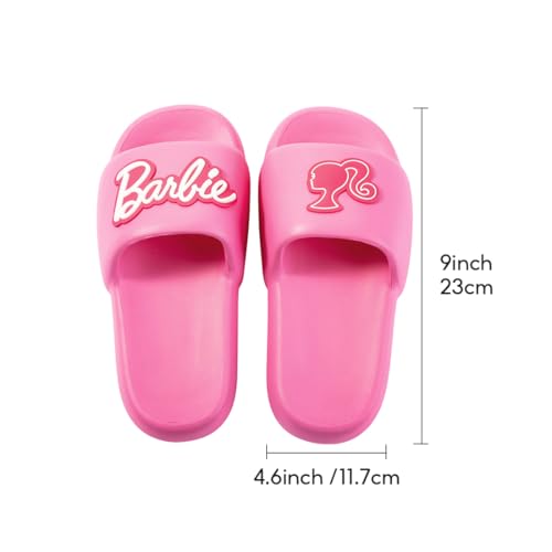MINISO Barbie Collection Bath Slippers (35-36) - Kids' House Shoes, Girls' Bathroom Slippers, Pink Barbie Home Footwear2