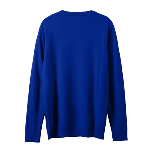 Fxbar Men's Sweaters Pullover Men's Crewneck Knit Sweater Slim Fit Lightweight Dress Sweater Casual Twist Patterned Cable Knitted Pullover Blue-b4
