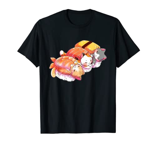 Kawaii Cute Cats Sushi Otaku Japonais T-Shirt