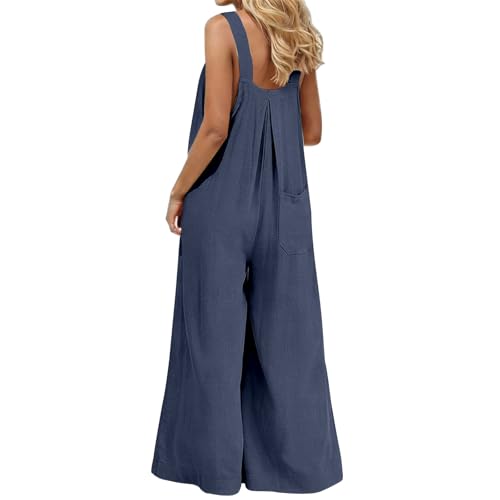 Mono de verano para mujer holgado de muselina de algodón 4