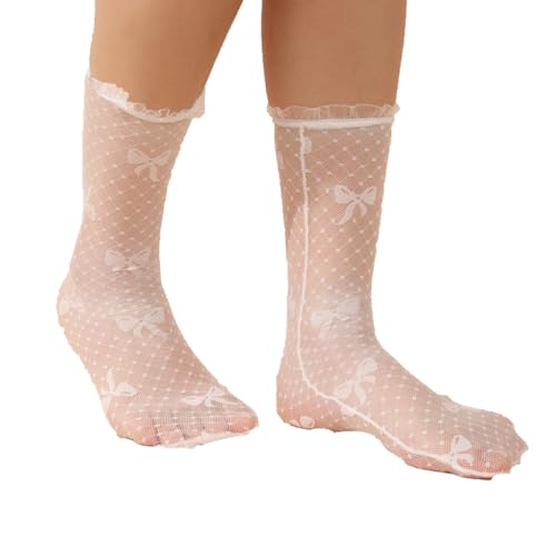 Calf socks, Children's tube socks, Girls' hollowed out princess socks, breathable air-conditioned socks ultra-thin