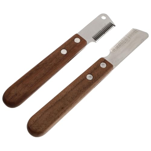 Totority 2pcs Dog Grooming Tool Dematting Brush for Thick Coats Undercoat Fur Remover with Ergonomic Grip for Comfortable Pet Hair Removal and Detangling