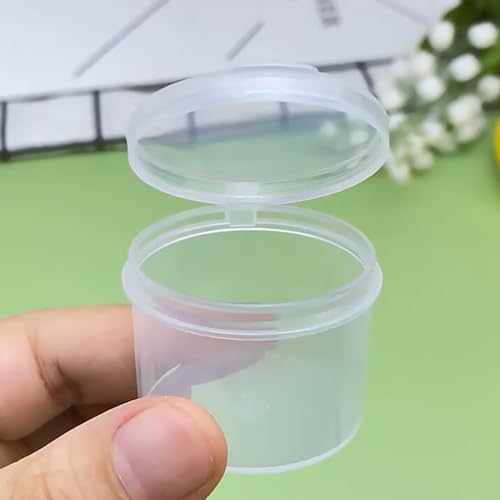 Image of 24 PCS Clear Round Plastic Organizer Box (1.42 x 1.18 inch), Clear Storage Box Round Organizer for Small Items and Other Craft Projects, Bead Rings Jewelry-Capacity 0.67 oz