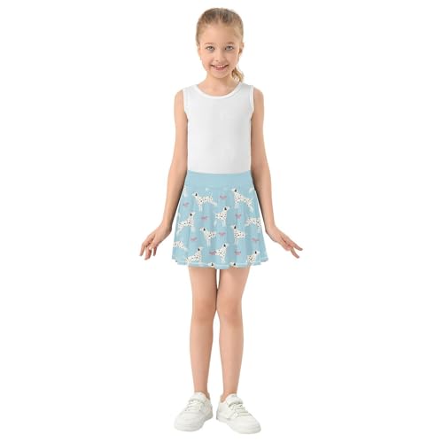 Girls Skorts High Waist Athletic Skirts with Shorts Dalmatian Ribbon Stretchy Teens Performance Tennis4