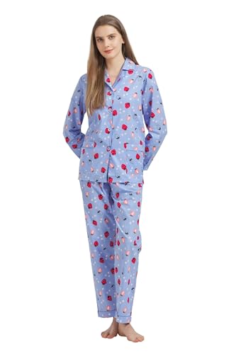 GLOBAL Women's 100% Cotton Pajama Sets | Two-Piece...
