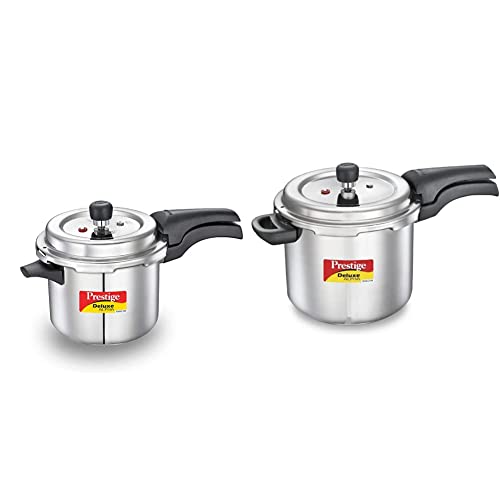 Image of Prestige Svachh Deluxe Alpha 3.5 Litre Stainless Steel Pressure Cooker & Prestige Svachh Deluxe Alpha 5.5 Litre Stainless Steel Pressure Cooker