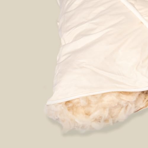 KOMA schlafgut Kapok Kopfkissen Classic, vegan, nachhaltig, Bio Premium Qualität Made in Germany aus Kapokfasern, Allergiker geeignet, atmungsaktiv (80 x 80 cm)
