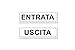 Readyprint 2 Adesivi Entrata - Uscita, targhette Impermeabili, Lavabili, per Porte - Cartello Mis. 21x6 cm - 2 pz.