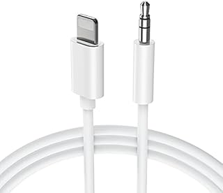 Aux Cable for iPhone in Car 3.5mm Aux Cord Compatible with iPhone 14/14 Pro/14Pro Max/13/13 Pro/12/12 Pro/11 Pro/11/Xs/XR/X/8/7 for Car Stereo/Headphones/Speaker Support All iOS System-White(1M)