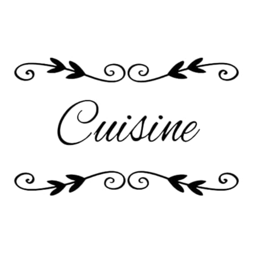 Sticker Porte - Sticker Mural - Cuisine - Couleur Noir Brillant - Dimensions : 21 x 13 cm -...