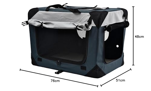 Dehner Lieblinge Transporttasche Brian für Hund oder Katze, ca. 76 x 51 x 48 cm, Polyester/Kuntstoff, grau