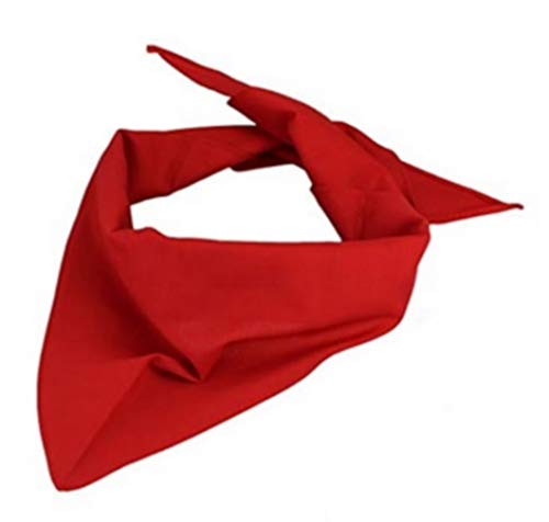 PURECITY© Bandana Foulard Triangle Rouge Uni Accessoire Mode Homme Femme (1# Rouge) Cover