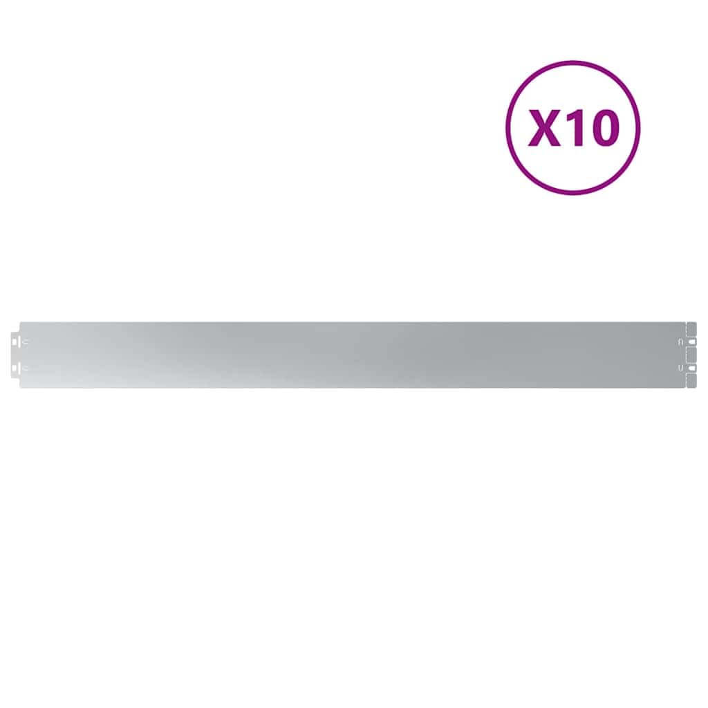 Lot de 10 bordures de pelouse en acier galvanisé, 10 x 103 cm, bordure de jardin en métal pour la définition des paysages, bord d'herbe flexible résistant à la rouille pour lits de fleurs