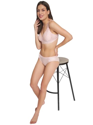 Image of Full Coverage Comfortable Wireless Padded Bra and Hot Panty Set for Women's and Girls