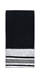 Avanti Linens Geneva Fingertip Towel, Black/Silver