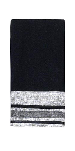Avanti Linens Geneva Fingertip Towel, Black/Silver