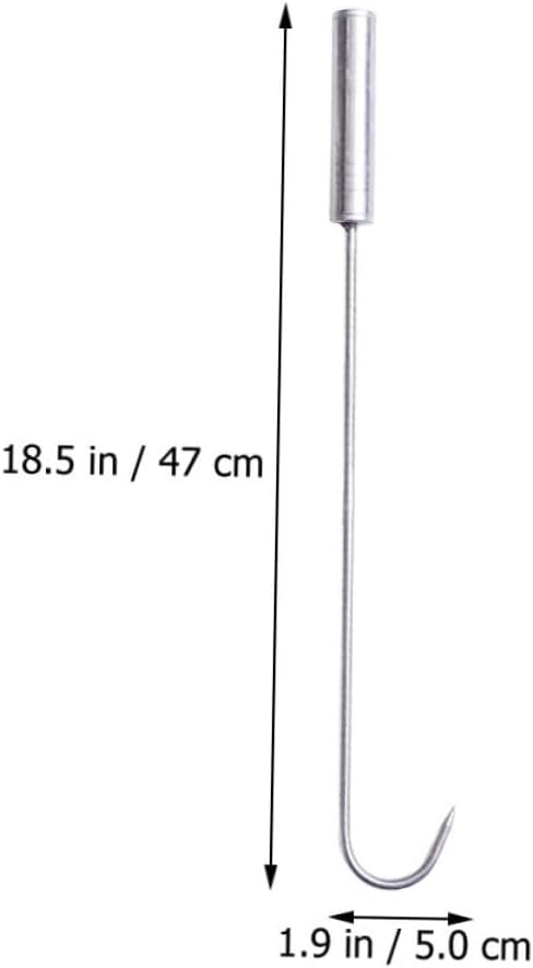 Cabilock 5pcs Roasting Hook for Bbq Meat Turner Handle for Easy Grilling for Pork Chicken Fish and More for Outdoor Cooking and Camping