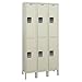 Hallowell Maintenance-Free Quiet Locker Double Tier 3 Wide (Knock-Down) UY3-2 Color: Parchment, Size: 45"W x 15"D x 78"H
