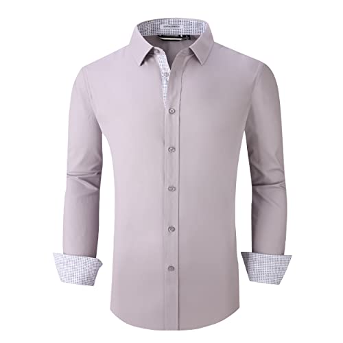 Alex Vando Mens Dress Shirts Regular Fit Long Sleeve Stretch Business Dress Shirts for Men