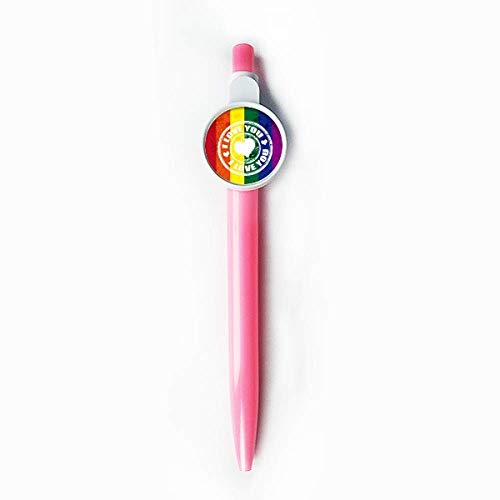 Stylo à bille rétractable arc-en-ciel bleu LGBT motif tampon postal pour écriture