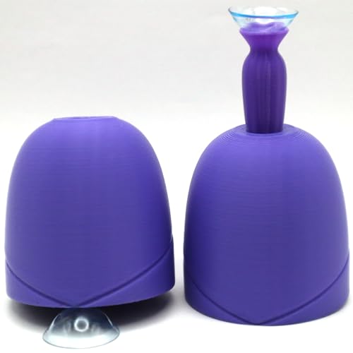Image of 2 Pack Custom Contact Lens Dome Dock for Large Custom & Specialty Contact Lenses. Spill Less Saline Solution When Using Your Custom Contact & Specialty Lenses. (Purple)